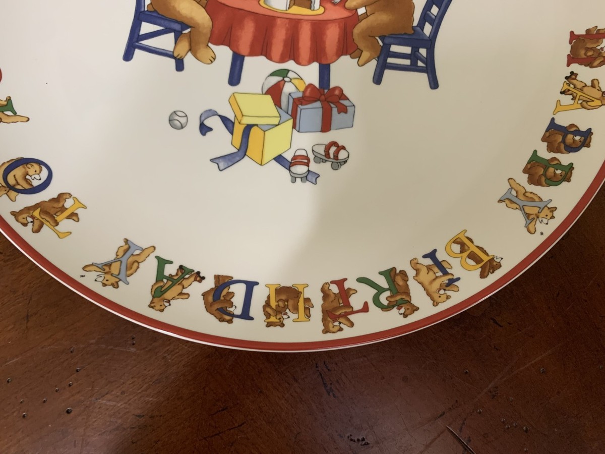 Tiffany & Co Alphabet Bears Birthday Party Cake Plate 12