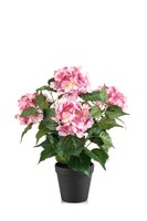 Artplants Kunstblume Hortensie Dorja Im Dekotopf, Rosa, 40Cm