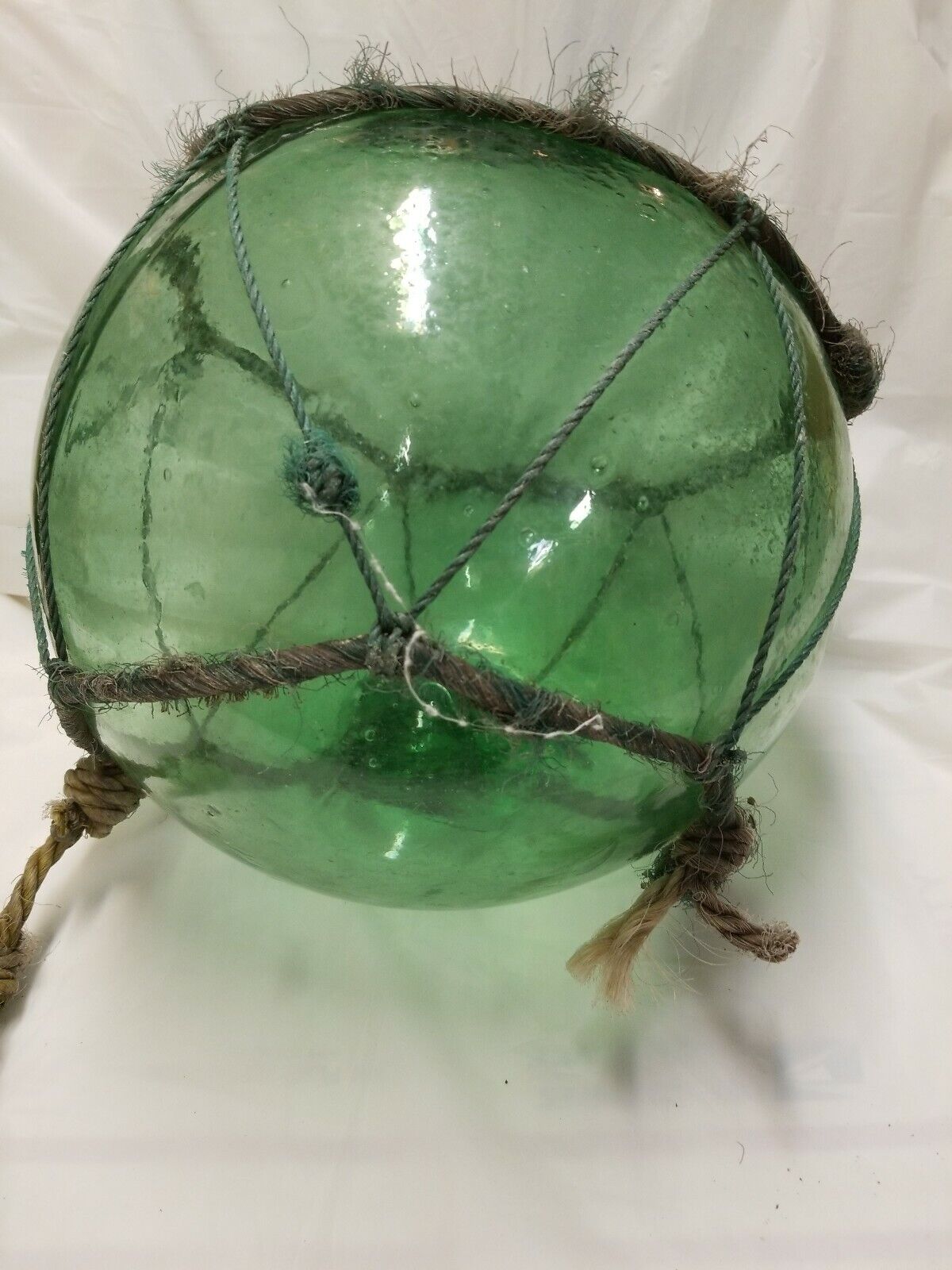 Vintage Large Japanese Green Glass Fishing Float approx. 38