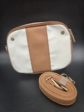 Thirty One-Double-Zip Crossbody Bag - Off-White Canvas