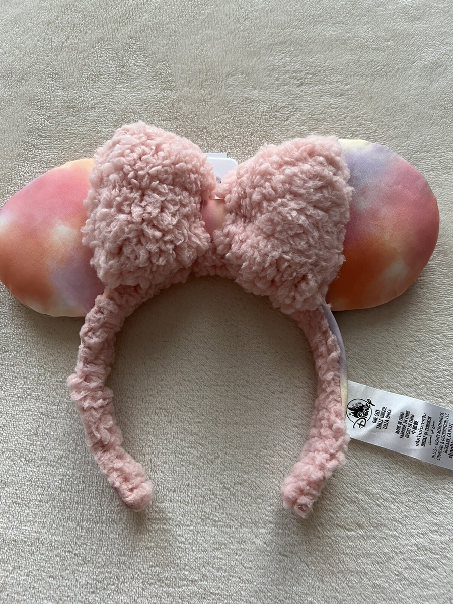 Pink tie dye ears headband Disney Parks Tie Dye Pink Sherpa Headband Ears – Magical  main image 2