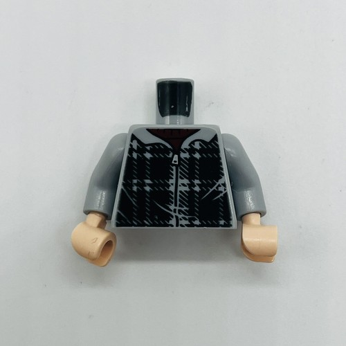 Lego Minifigure Torso Ron Weasley Hoodie Plaid over Dark Red Shirt