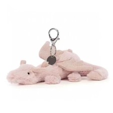 JELLYCAT FLUFFY COLLECTIBLE ROSE DRAGON BAG CHARM PLUSH CUDDLY TOY KEY CHAIN NEW