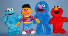 Sesame Street Plush-Tickle Me Elmo-Ernie-Grover-Cookie Monster-Muppet Doll LOT-4
