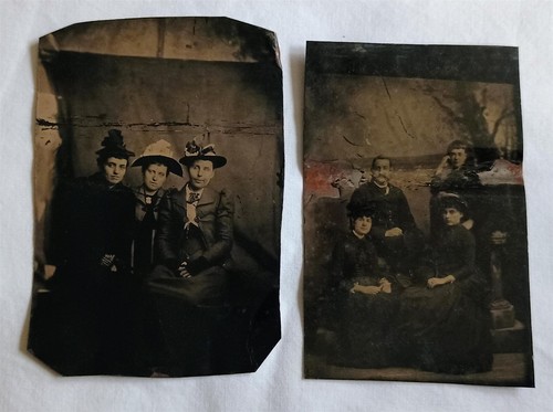 Lotto foto d'epoca Tintype, CDV, cianotipo, cartolina RPPC, snapshot ecc antiche - Foto 10 di 12