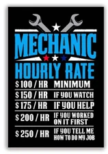 Mechanic Hourly Rate Meme Expression Cool Sign STICKER