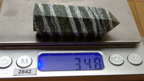 JASPE ZEBRE VERT naturelle pointe obelisque 5.7cm 34.8gr - lithotherapie reiki - Picture 5 of 5