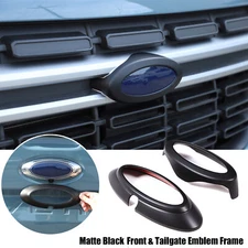 Matte Black Front & Tailgate Emblem Cover Trim set Fits Ford Maverick 2022-2024