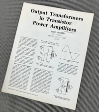 MCINTOSH ARTICLE: OUTPUT TRANSFORMERS IN TRANSISTOR POWER AMPLIFIERS J01184