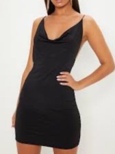 Wearever sexy little black Bodycon dress Open Back size Small Stretchy