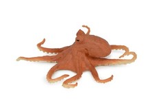 Octopus Toy Orange, Museum Quality Rubber Hand Painted 5"   F449 B6