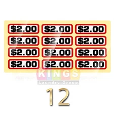 12PK GLOSSY SLIDE DECAL $2.00 For GREENWALD Wascomat, Ipso, Huebsch, 00-9104-26