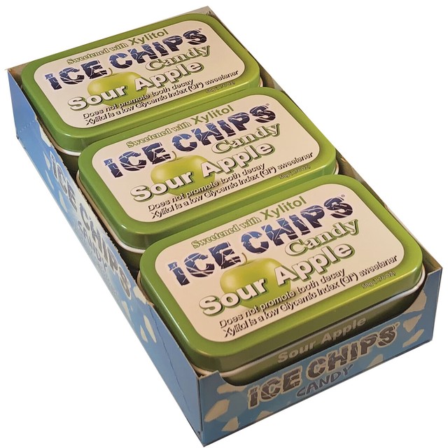 ICE CHIPS Xylitol Candy 6 Tins (Sour Apple) eBay