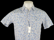 LIBERTY Of LONDON/UNIQLO Mens Blue Floral Cotton S/S EVENING SHIRT - S -RRP £129