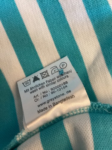 Woman golf shirt "Greystone" aqua/white stripes, size 14 (42) - Picture 5 of 6
