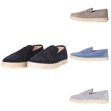 Mocassini Uomo Eleganti Camoscio Espadrillas Corda Scarpe Basse Made in Italy