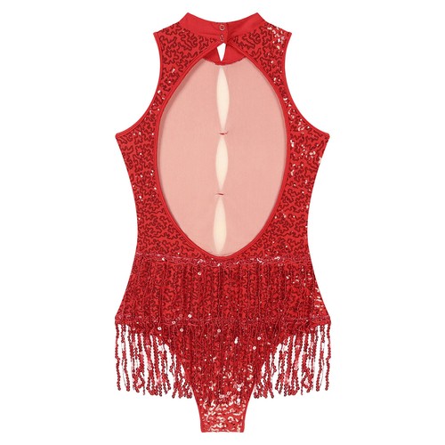 AU Womens Tuxedo Jazz Latin Dance Costume Sequins Tassels Leotard Jumpsuit Dress - Picture 145 of 173