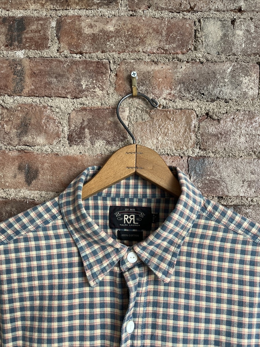 RRL Ralph Lauren Men's Work Shirt, Cotton Sz Large Check | eBay