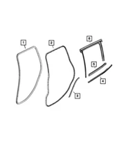 Jeep OEM 2017-2022 Compass Right Rear Window Weatherstrip 68533548AA New in pkg