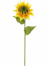 Image of Sunflower Stem In Yellow or Orange Single Silk Tall & Extra Large Head Long Stem