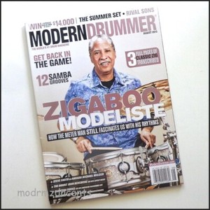 MODERN DRUMMER - Aug 2013 - ZIGABOO MODELISTE - THE METERS + Jim Riley