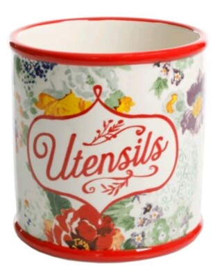 The Pioneer Woman ~ Multicolored Floral Pattern ~ Stoneware Utensils Crock