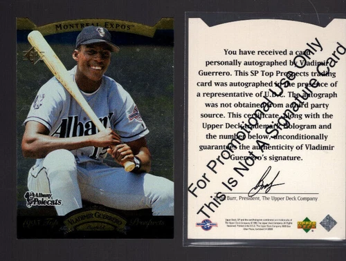 1995 SP TOP PROSPECTS ROOKIE PROMO #11 VLADIMIR GUERRERO TEST SAMPLE AUTO 1/35
