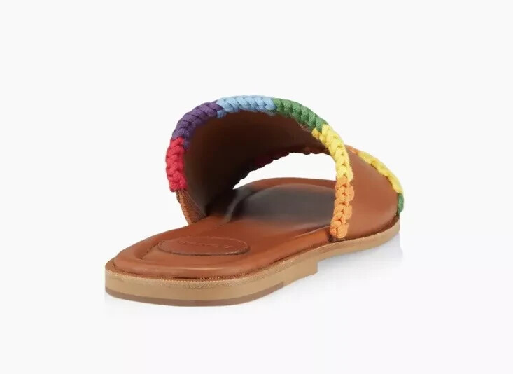 COACH Pride Leather Crochet-Trimmed Slides Men's Size 11 - Main Image