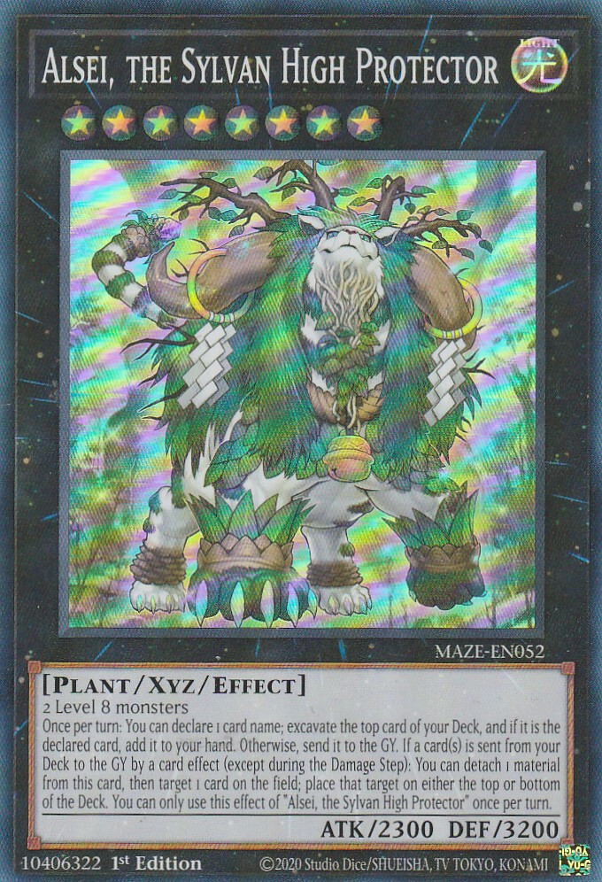 YUGIOH HOLO CARD AISEL THE SYLVAN HIGH PROTECTOR MAZE-EN052 1ST