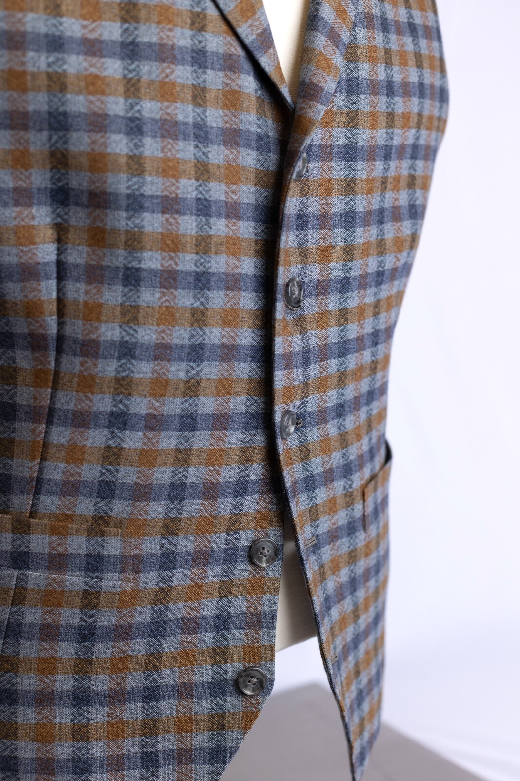 Custom Made Vest Plaid Fabric Vitale Barberis Canonico image 2