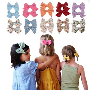 2pcs Teens Big Hair Bows Knot Hair Clips Girls Kids Toddler Cotton