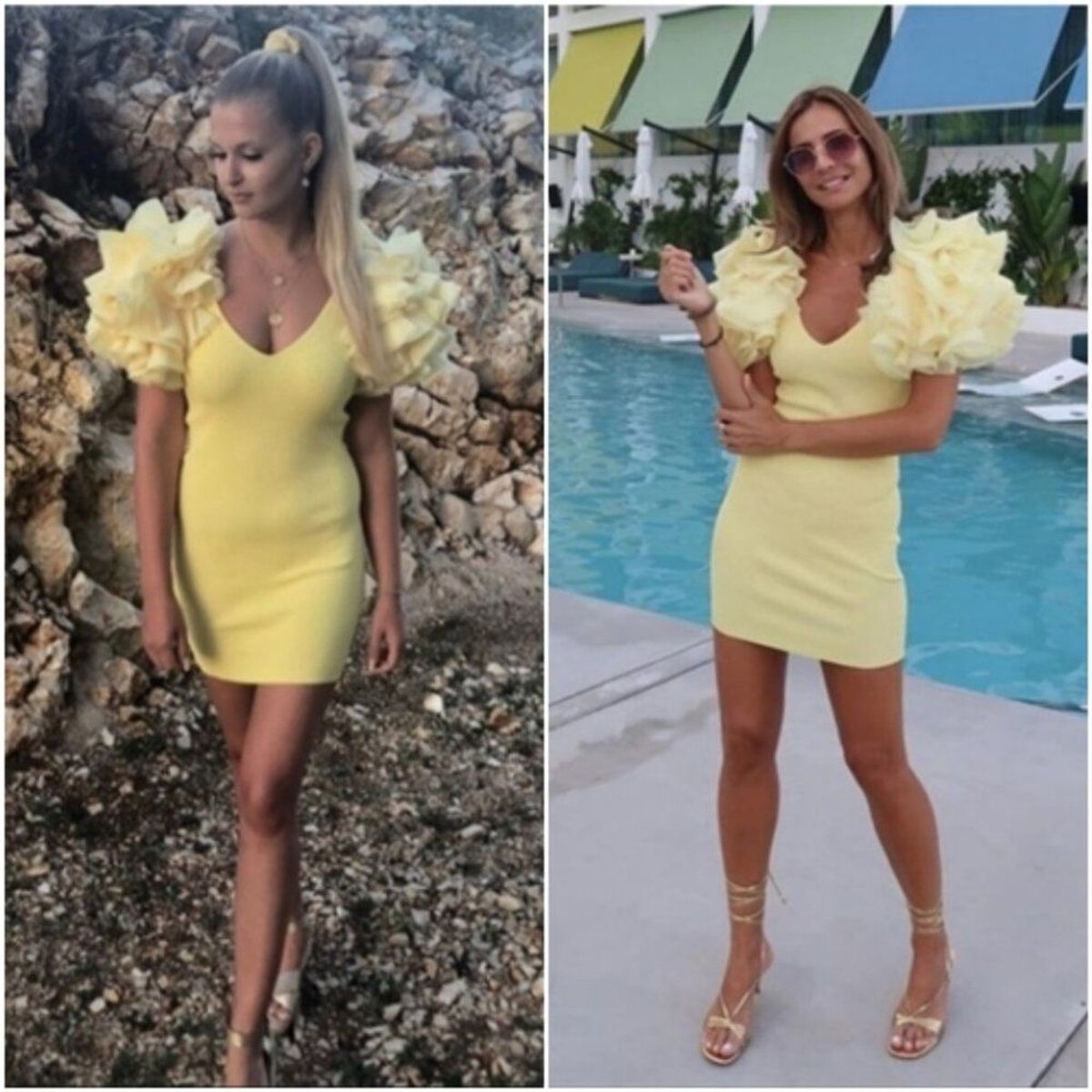ZARA Bloggers Favorite Organza Puff Sleeve Bodycon Knit Mini ZARA Bloggers Favorite Organza Puff Sleeve Bodycon Knit Mini