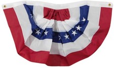 USA American 3x6 3'x6' Pleated 210D Nylon Embroidered Fan Flag Banner