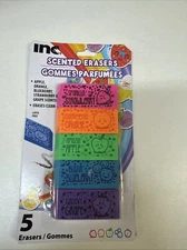Inc Fruit Scented Erasers Pack Of 5 Fun Learning Strawberry Banana Apple Grape