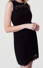 Loft 6 Dress Black Sleeveless Laser Cut Out Sheath Whimsigoth Grunge Punk Retro