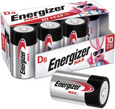Energizer D Batteries D Cell Battery Premium Alkaline 8 Count