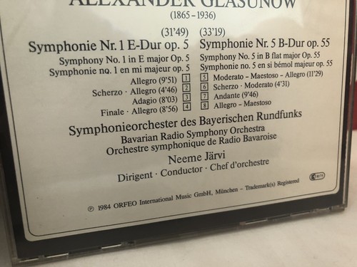 Lot Alexander Glazunov Glasunow CDs Symphonie 1 5 6 Russian Symphony Music - Picture 9 of 12