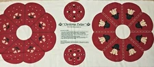 Tulip Wreath Fabric Panel “Christmas Tulips” Vintage cotton