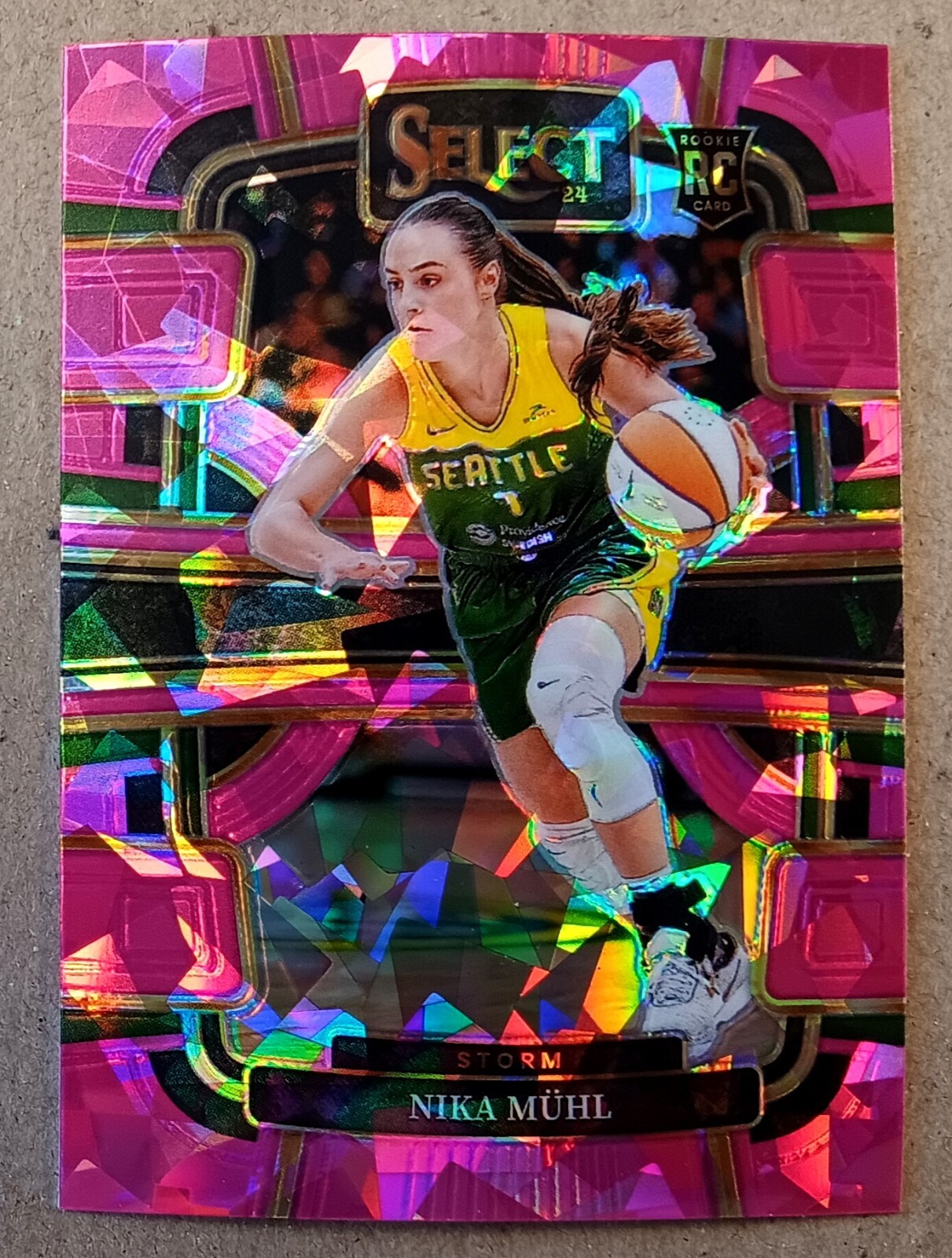 2024 Panini Select WNBA Pink Ice Prizm Parallel Card #27 Nika Muhl Seattle Storm