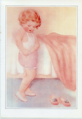 Josie Getting Dressed Bookplate Art Print Painted by Bessie Pease Gutmann   7