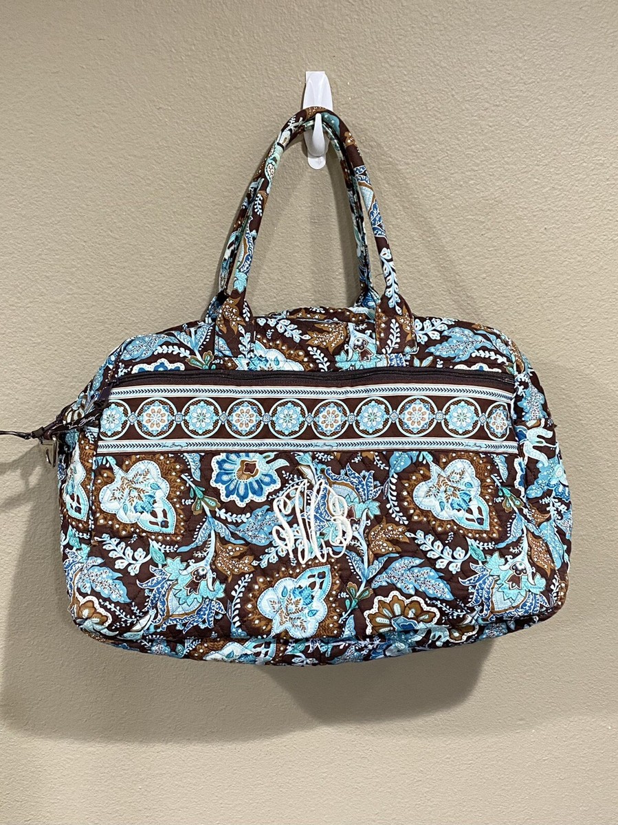 Vera Bradley Paisley Extra Large Travel Duffel bag RETRO Java Blue