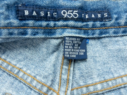 Vintage 955 Denim Shorts 10” Mens 42 waist Relaxed Fit Y2K Made In Hong Kong - Picture 9 of 9