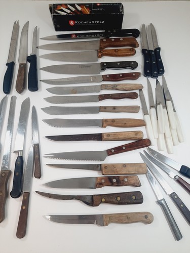 Vtg Butcher Steak Kitchen Knife Lot 64 Total Sheffield Imperial LaCuisine Ekco - Picture 17 of 17