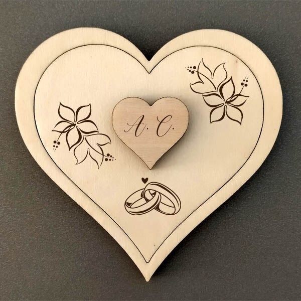 Scatola Portaanello In Legno D'olivo A Forma Di Cuore, Con Chiusura Magnetica E Interno Imbottito, Per Proposta E Matrimonio