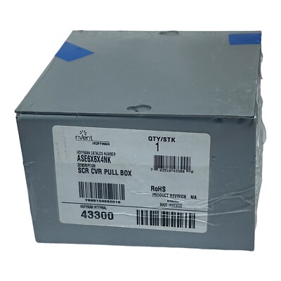 Hoffman Nvent ASE6x6x4NK Steel Screw Cover Pull Box NEMA Junction 6'' x 6'' x 4''