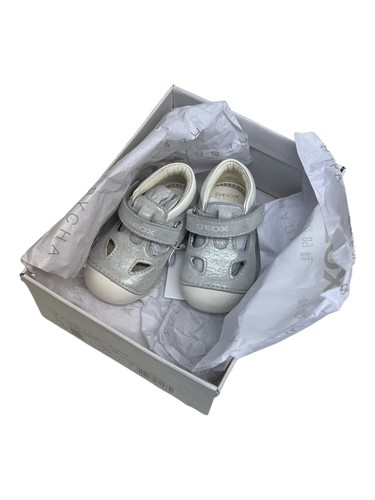 GEOX RESPIRA scarpe da bambina argento taglia UK2,5 - argento/bianco - Foto 2 di 5