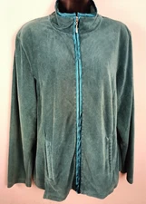 Jennifer Moore Vintage 2 Pc Pantsuit Track Set XL Zip Front Jacket Pull-On Pants