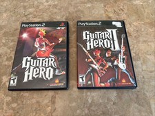 Guitar Hero 1 and 2 LOT Bundle PS2 PlayStation 2 Complete CIB Tested Working