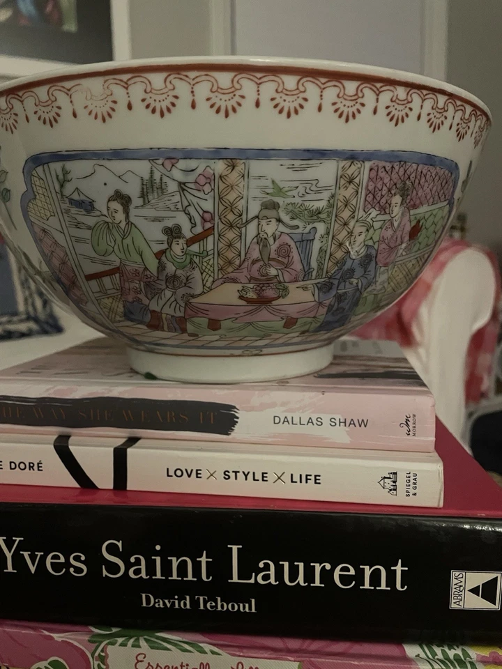 "Cuenco de porcelana vintage chino Famille Rose Medallion 10""" Foto 2 de 3