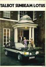 Talbot Sunbeam Lotus 1981-1982 UK Market Foldout Sales Brochure